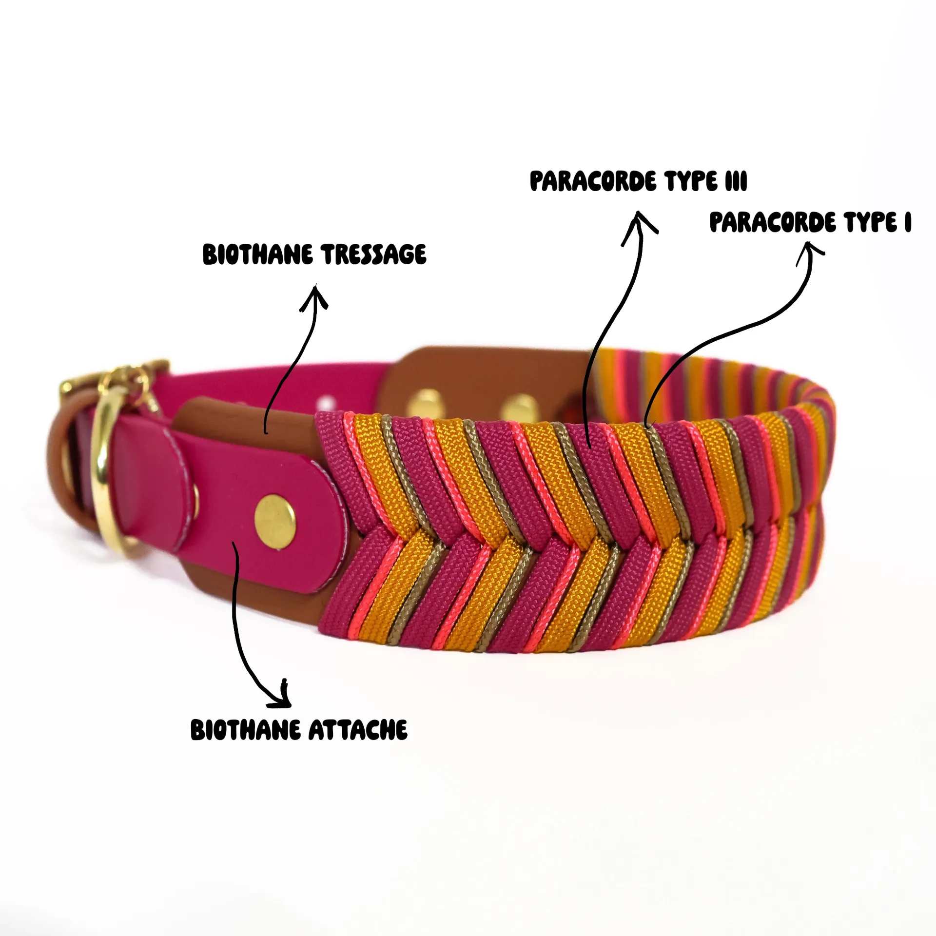 Fishtail Fusion - personnalisable (Tressage 1,5 po et BioThane® attache 1 po, 12 pouces, Carte blanche, Carte blanche, Carte blanche, Pas de couleur supplémentaire, Carte blanche, Pas de couleur supplémentaire, Brass)