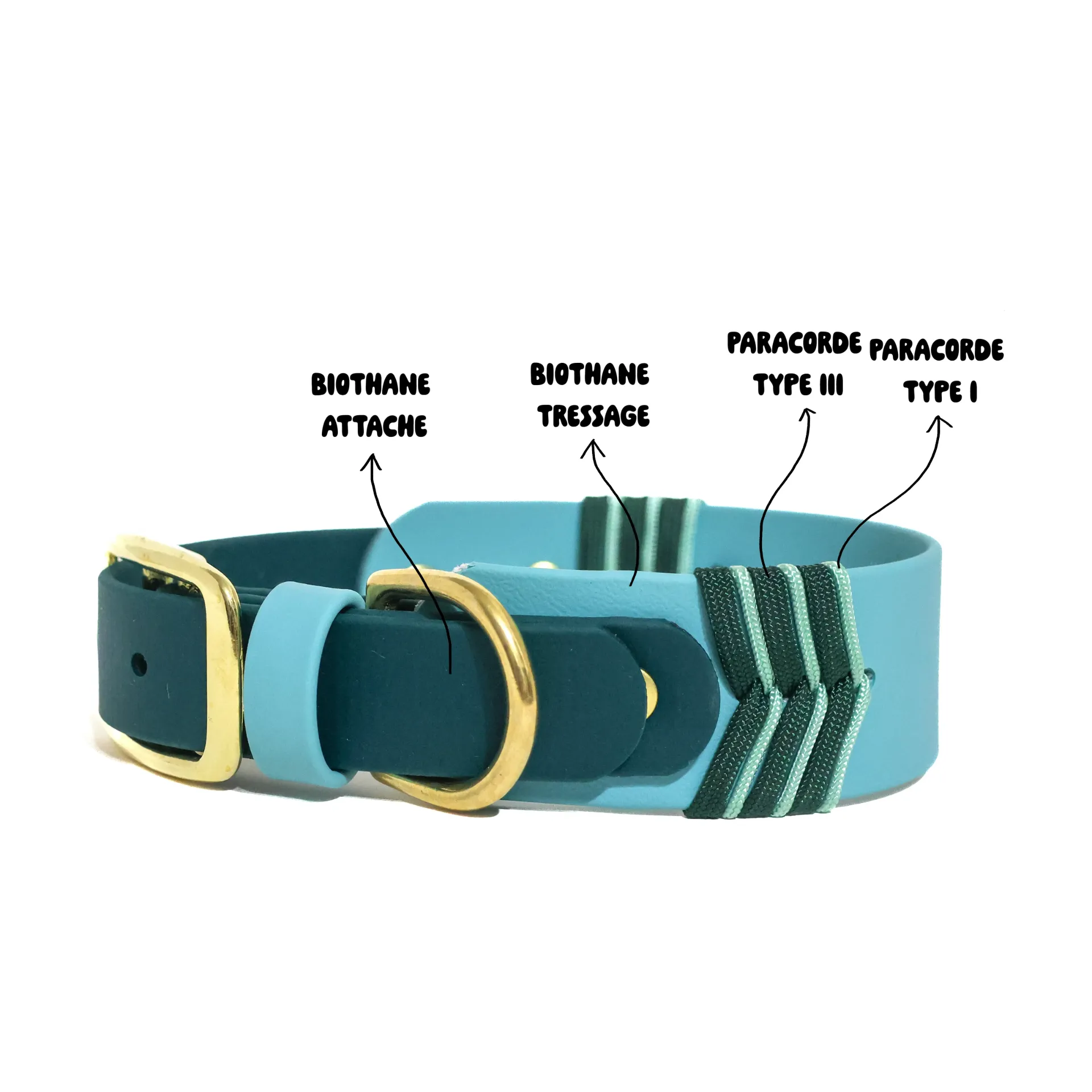 Fishtail Élégance - personnalisable (Tressage 1,5 po et BioThane® attache 1 po, 12 pouces, Carte blanche, Carte blanche, Carte blanche, Pas de couleur supplémentaire, Carte blanche, Pas de couleur supplémentaire, Brass)