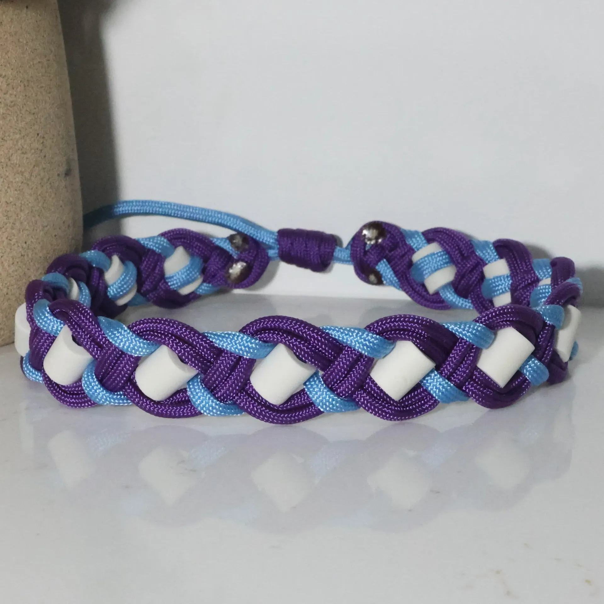 Collier EM Zigzag (Violet et bleu bébé)