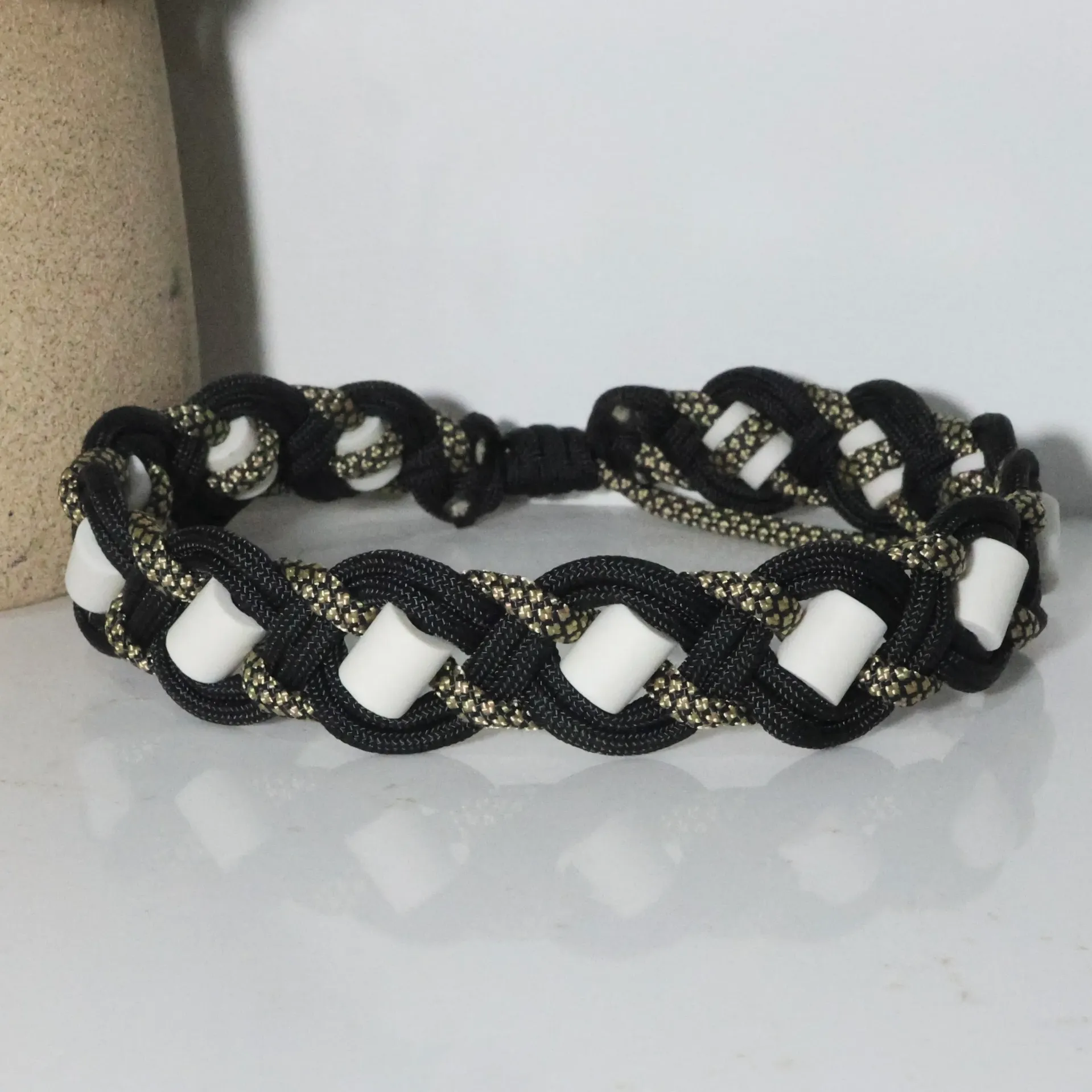 Collier EM Zigzag (Noir et gold diamant)