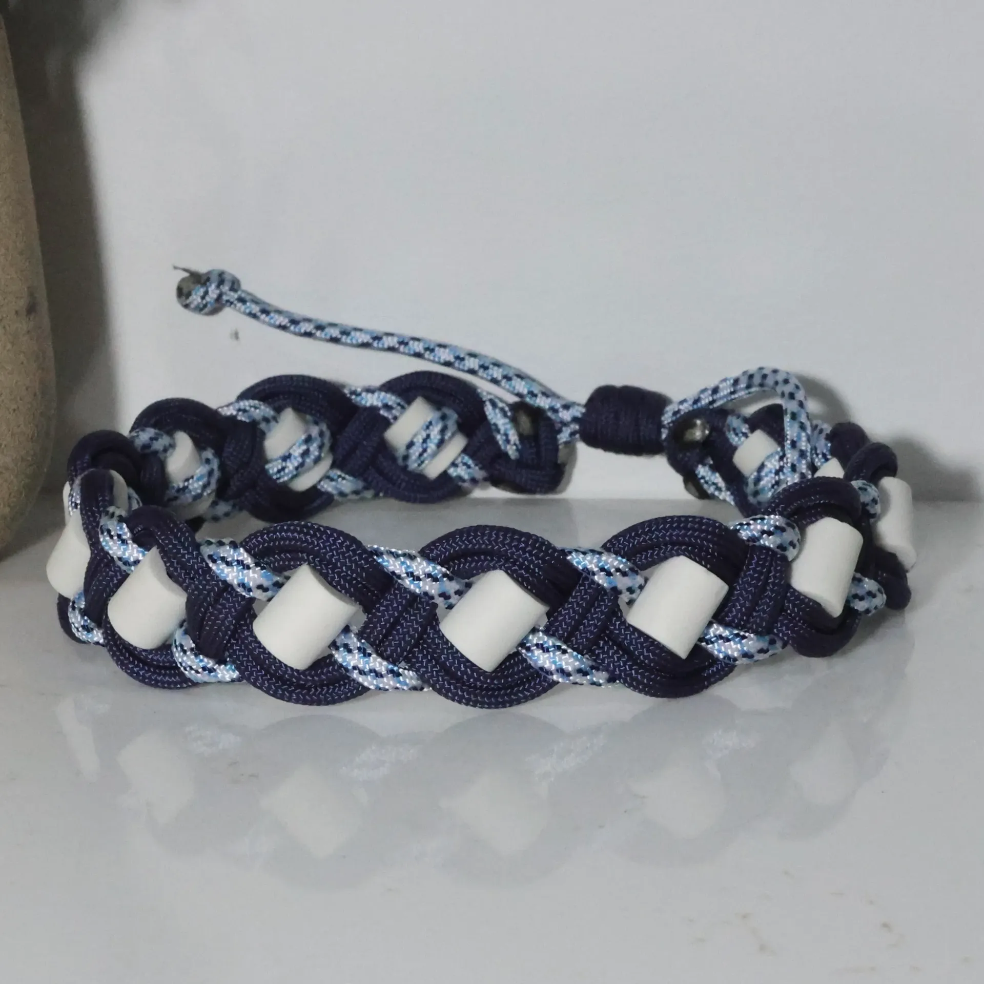 Coller EM Zigzag (bleu marine et bleu arctique) (xx-small (7 à 11 pouces))